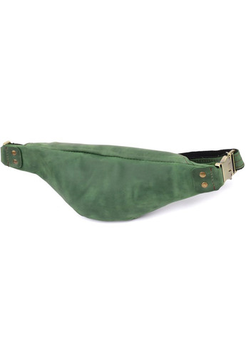 Вместительная бананка для мужчин из натуральной винтажной кожи 23133 Зеленый Shvigel (332983810)