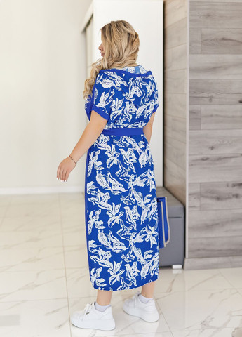 Синее спортивное, повседневный, кэжуал платье свободного кроя летнее с капюшоном с капюшоном оверсайз, а-силуэт No Brand однотонное