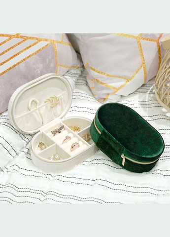 Оригинальная бархатная шкатулка для украшений овальной формы белого цвета, отличный подарок No Brand (326487938)