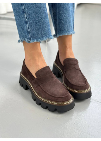 No Brand Лоферы натуральная замша лоферы коричневый з, — (349835175)