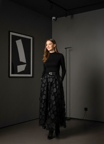 Спідниця жіноча з аплікацією однотонна Fashion (368468404)