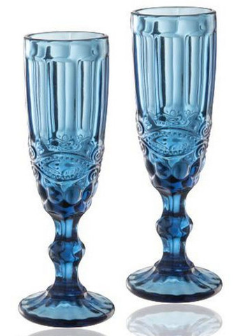 Набор 6 бокалов для шампанского Elodia Винтаж, кобальтовое стекло S&T (279324527)