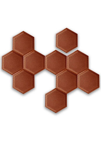 Декоративний шестикутник самоклеючий під шкіру коричневий 200x230мм (1103) SW00000743 Sticker Wall (278314419)