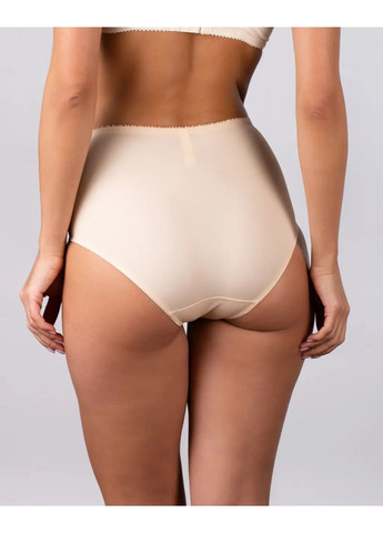 Трусики - бежевый оттенок, высокая посадка, кружево и микрофибра Lanny Mode (372121911)