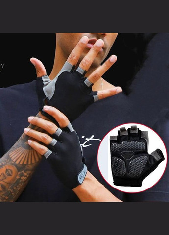 Рукавиці для тренажерного залу без пальців протиковзкі Huvai Black No Brand (350891009)