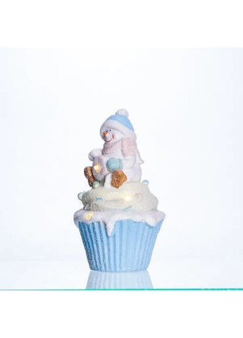 Новогодняя фигурка с подсветкой Снеговик на капкейке 10*10*17,5 см CR-6-8 No Brand (370641191)