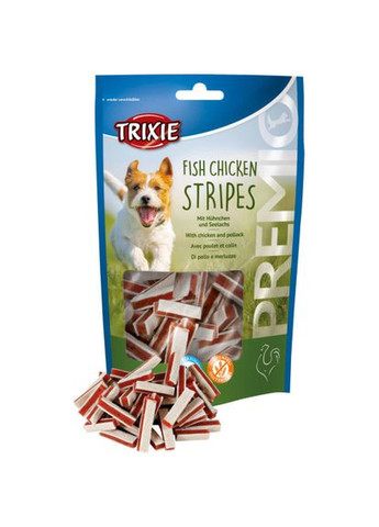 Ласощі Premio Fish Chicken Stripes для собак палички з куркою та лососем 75 г Trixie (331651607)
