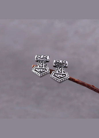 Серьга-гвоздик амулет «Молот Тора» в стиле скандинавских викингов для мужчин 3*10 мм [ES-69] Viking (338624661)