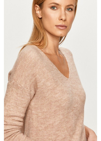 Бежевий демісезонний в'язаний пуловер JDY