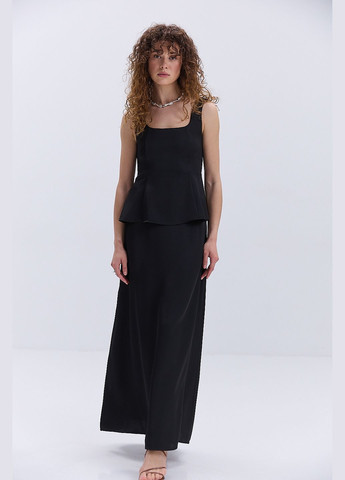 Довга атласна спідниця-трапеція з розрізом збоку Arjen (331176746)