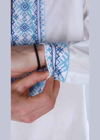 Блакитна вишиванка чоловіча льон (334345696)