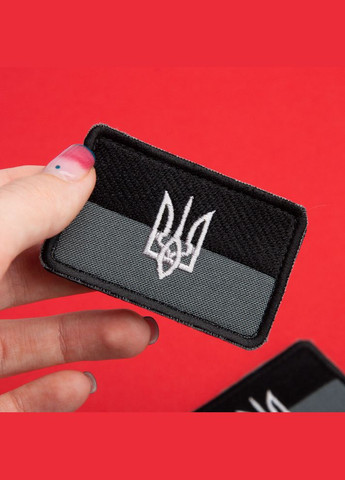 Набір шевронів 2 шт. на липучці Прапор із Тризубом УПА 5x8 см чорний вишитий патч нашивка шеврон IDEIA (316592110)