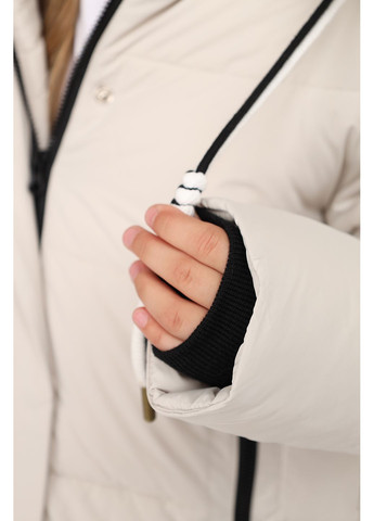 Молочная зимняя куртка для девочки цвет молочный цб-00280224 Yuki