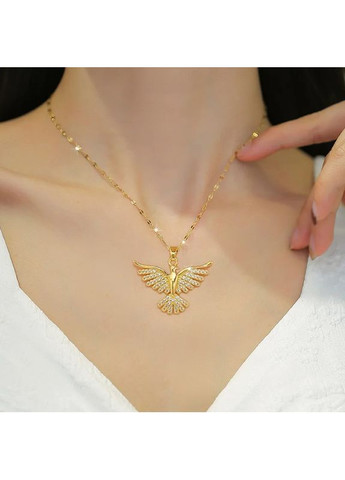 Ланцюжок з кулоном Птах Фенікс золотистий 40+5 см жіночий Liresmina Jewelry (367603046)