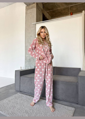 Рожева зимня піжама кофта + брюки Eliz