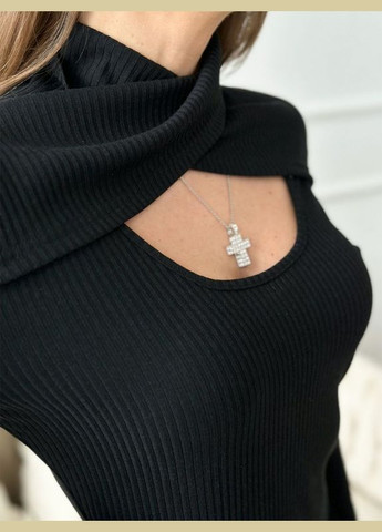 Черный демисезонный свитер 13824 черный ISSA PLUS