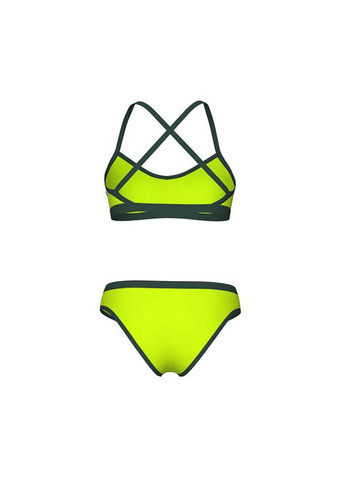 Салатовый демисезонный купальник роздельный для женщин icons bikini cross back solid салатовый Arena