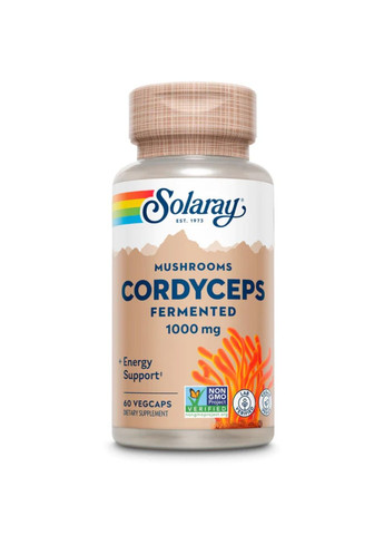 Добавка Org Grown Fermented Cordyceps 1000mg - 60 vcaps Solaray (288677445)