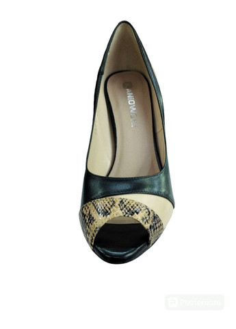 Kaniowski стильні відкриті жіночі туфлі на високій шпильці 36 (23 см ) коричневий-бежевий мері джейн комбінований з натуральна шкіра, польща — літо (323159429)