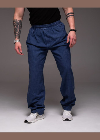 Синие спортивные, повседневный, кэжуал летние прямые брюки Vakko