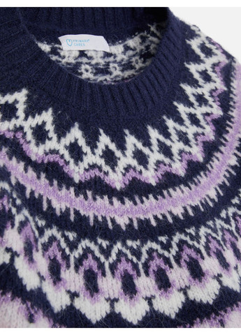 Темно-синий джемпер зима,темно-синий в узоры, Primark