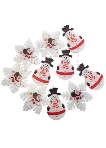 Гірлянда світлодіодна новорічна зі сніжинкою сніговиком роботою від мережі 220В 3х0,7 м 90 лампочок (482123-Prob) Різнобарвна Unbranded (370688111)