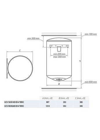 Бойлер 304890 TESY GCV 503516D B14 TBRC (280938850)