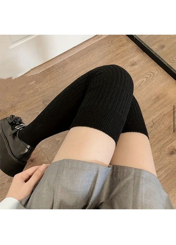 Длинные чулки-носки теплые гольфы аниме-сплей черные 35-39 размер Socks (370203233)