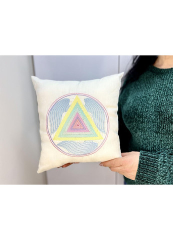 Подушка оберег Мандала Крылья 30×30 см белый бархат (NF0164) Tiferet-NF (371772270)