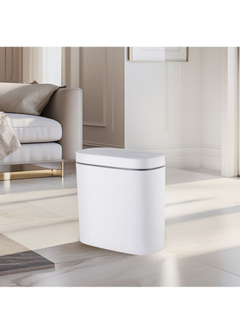 Відро для сміття сенсорне овальне Flat-TC0109 White 9 л колір білий (MI7074) Mixxus (341331700)