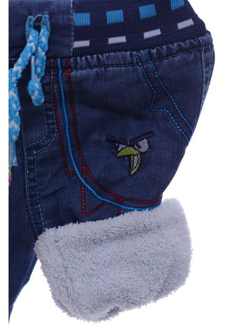 Джинси на махрі для хлопчика Ведмедик синій 92 см (37378) BABYKROHA (323470073)