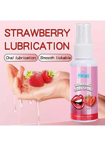 Спрей оральний PinkNight 50 мл для глибокого мінету зі смаком полуниці. No Brand (383047396)