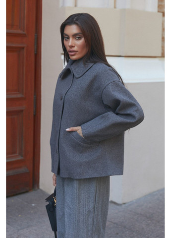 Сіре демісезонне Укорочене пальто 2308.6462 Seventeen