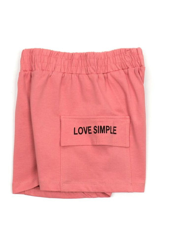 Персиковий літній набір дитячого одягу з шортами (7012-134g-peach) Smile