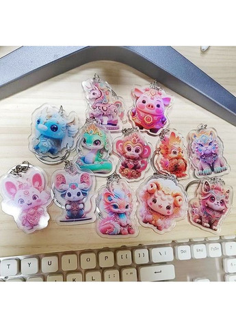 Акриловая 2D подвескабрелок с изображением символа года по Китайскому гороскопу. No Brand (315599562)