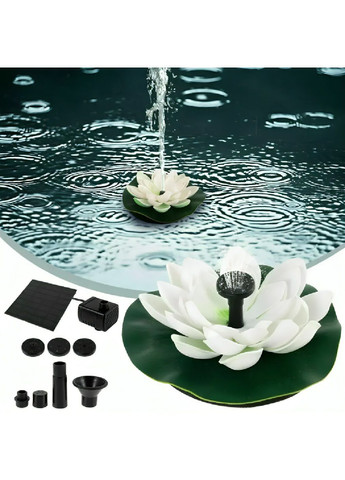 Садовый фонтан для пруда на солнечной батарее с насадками 4 штуки устойчивостью к погодным условиям (480277-Prob) Лилия белая Unbranded (332880890)