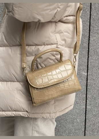 Женская сумочка 00581 кросс-боди рептилия бежевая No Brand (289199491)