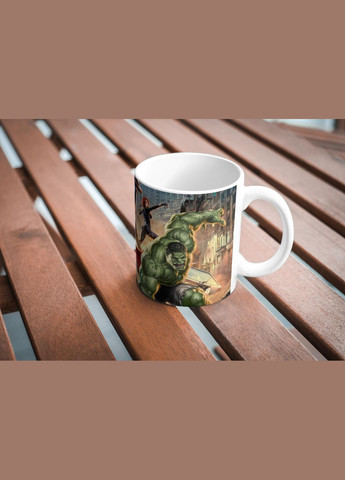 Кружка з принтом "Герої Марвел" 330 мл Біла No Brand (324264508)