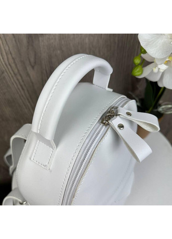 Жіночий міні рюкзак прогулянковий чорний білий для дівчат з екошкіри маленький рюкзак міський ProDobro (370147781)