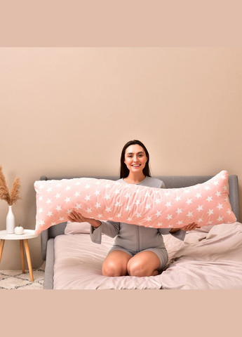 Наволочка для подушки S-Form 40х130 см с молнией без хлопка, пудра, натуральная ткань. IDEIA (342128586)