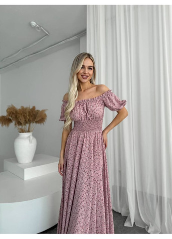 Лавандова святковий, вечірня, кежуал жіноча сукня максі а-силует Style Point з квітковим принтом