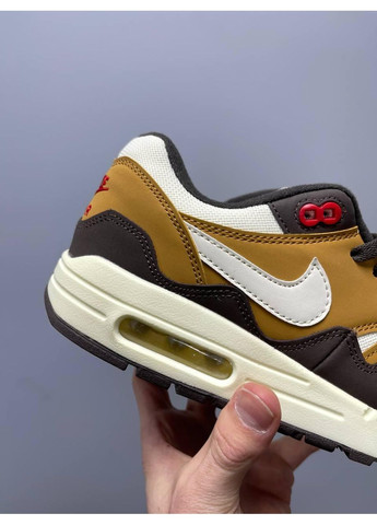 КРОССОВКИ ЖЕНСКИЕ NIKE AIR MAX 1 X PATTA BROWN BEIGE НАЙК АИР МАКС No Brand бежевые демисезоны (368869634)