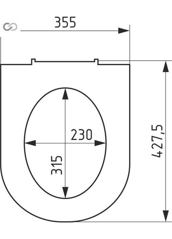 Сидіння для унітаза з кришкою і пластиковим кріпленням СП‑3, 355×428 мм SoloPlast (340286084)