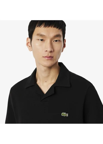 Черная футболка-поло для мужчин Lacoste однотонная