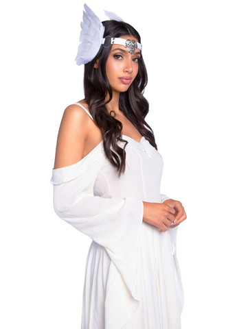 Пов’язка на голову з пір’ям для рольових ігор білого кольору Feather headband White Leg Avenue (297587232)