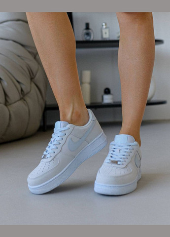 Светло-серые демисезонные кроссовки женские, вьетнам Nike Air Force 1 Gray Blue