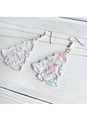 Серьги Ёлочка с бело-розовыми блёстками CASE CONTROL (360710574)