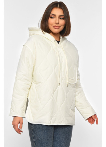 Молочна демісезонна анорак жіночий демісезонний однотонний молочного кольору Let's Shop