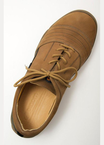 Бежевые всесезонные мужские кожанные кроссовки (30 см) бежевые (503) Binom