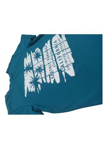 Бирюзовая летняя футболка на мальчика фб 695 бемби Бембі